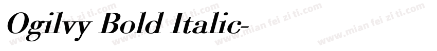 Ogilvy Bold Italic字体转换